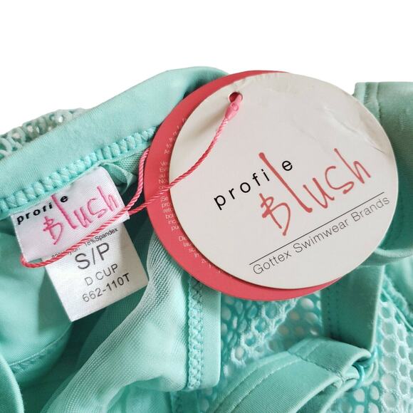 PROFILE BLUSH Gottex Caught in the Net high neck underwire bikini top Sz S D Cup - Picture 8 of 8